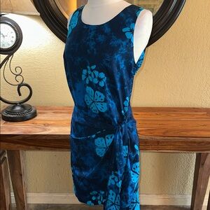Blue Floral Sleeveless Dress